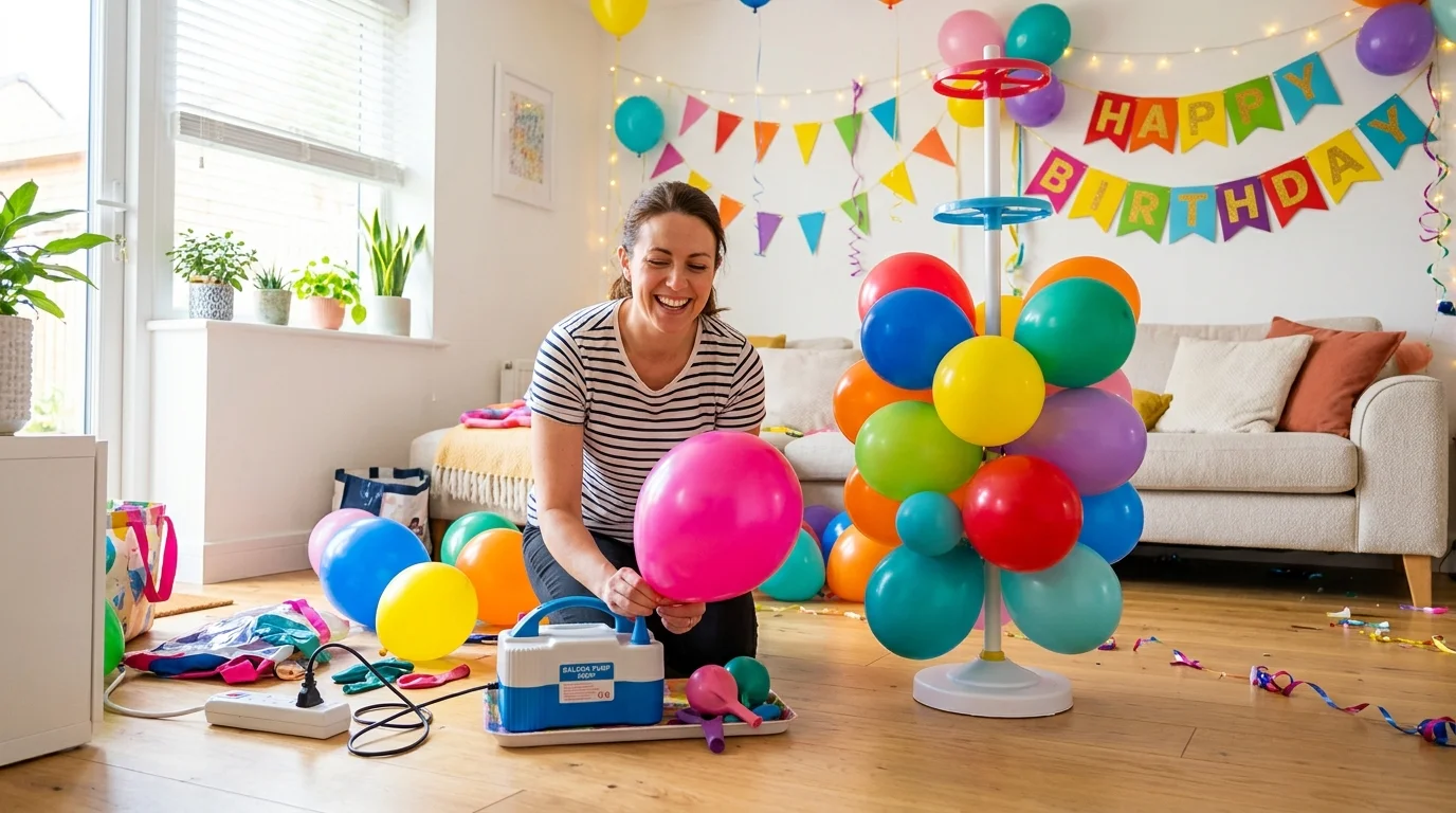 Evde Doğum Günü Kutlamaları İçin Hazır Balon Standı ve Pompası Kullanımı