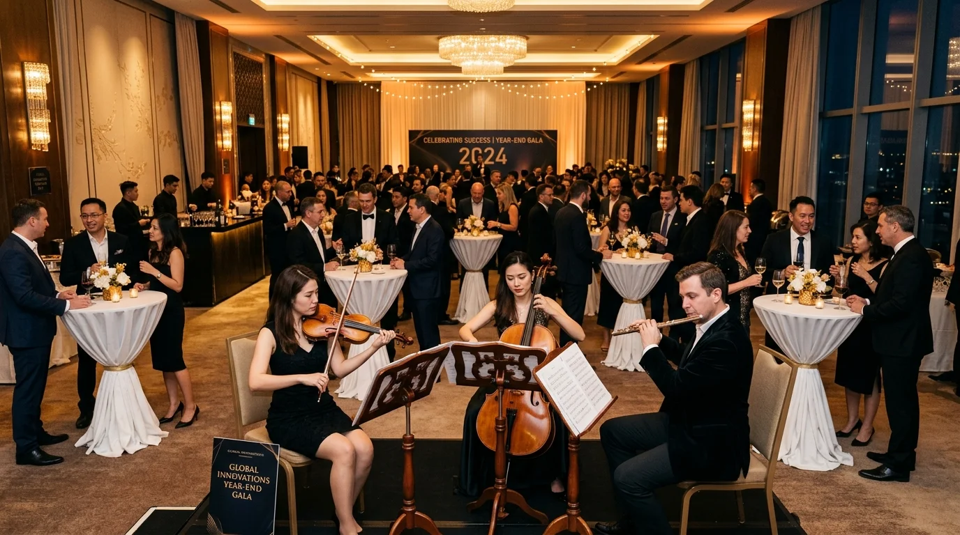 Şirketlerin Yıl Sonu Motivasyon Gecelerinde Kokteyl Masası ve Trio Müzik